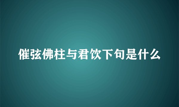 催弦佛柱与君饮下句是什么