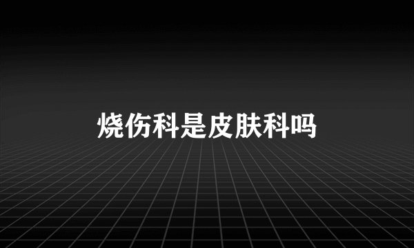 烧伤科是皮肤科吗