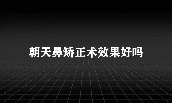 朝天鼻矫正术效果好吗