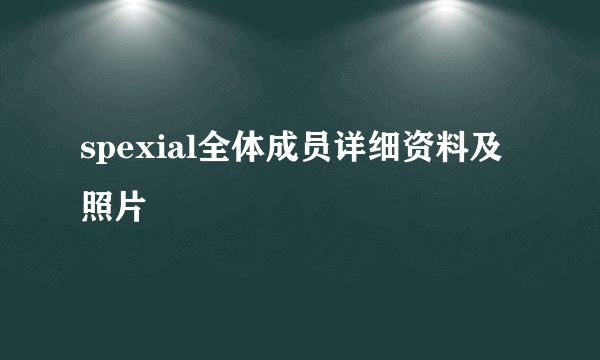 spexial全体成员详细资料及照片