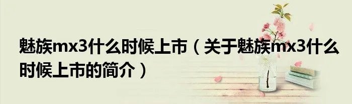 魅族mx3什么时候上市（关于魅族mx3什么时候上市的简介）