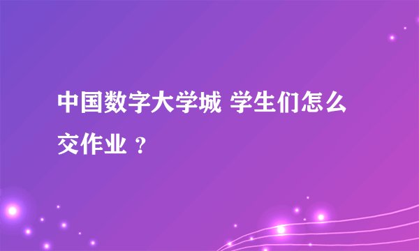 中国数字大学城 学生们怎么交作业 ？