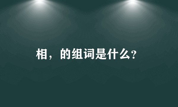 相，的组词是什么？