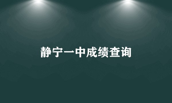 静宁一中成绩查询