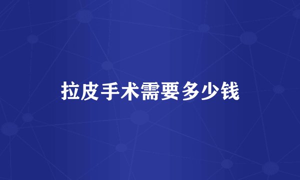 拉皮手术需要多少钱