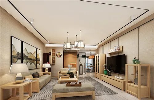 126平方三室两厅装修效果图 三居室木作简约风装修实例