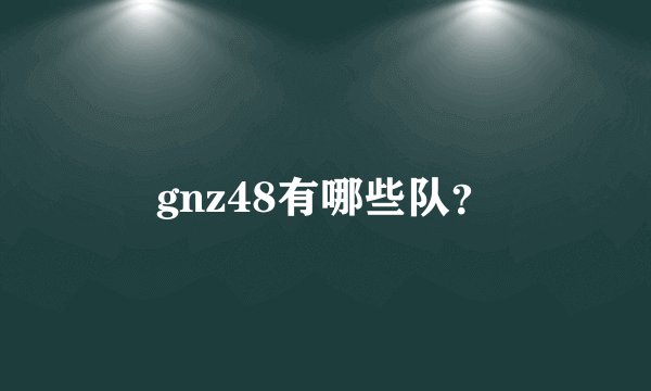gnz48有哪些队？