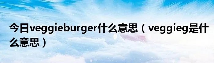 今日veggieburger什么意思（veggieg是什么意思）