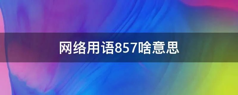 网络用语857啥意思
