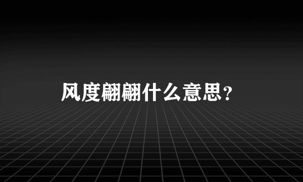 风度翩翩什么意思？