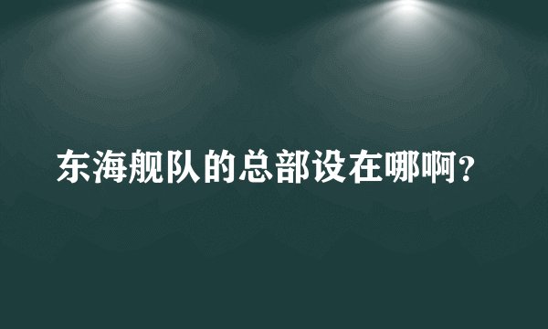 东海舰队的总部设在哪啊？