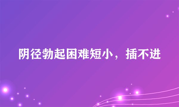 阴径勃起困难短小，插不进