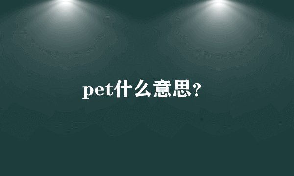 pet什么意思？