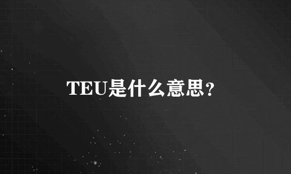 TEU是什么意思？
