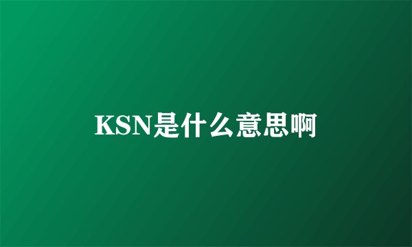 KSN是什么意思啊
