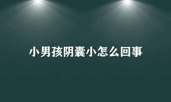 小男孩阴囊小怎么回事