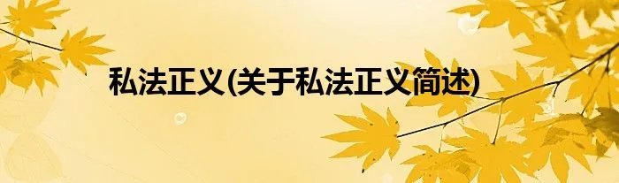 私法正义(关于私法正义简述)