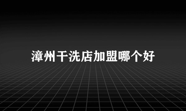 漳州干洗店加盟哪个好