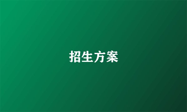 招生方案