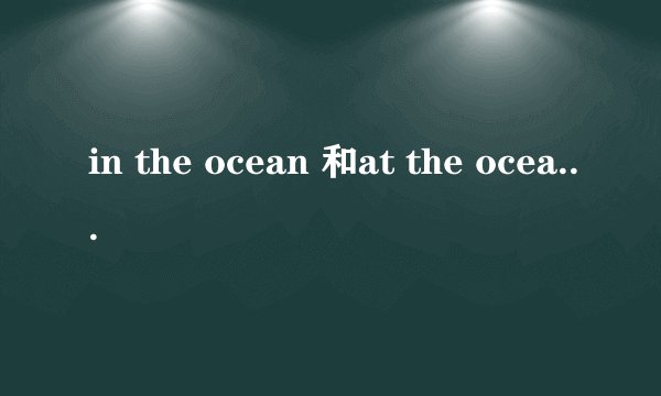 in the ocean 和at the ocean 什么区别