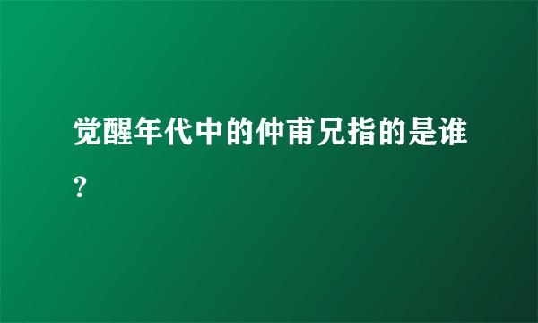 觉醒年代中的仲甫兄指的是谁？