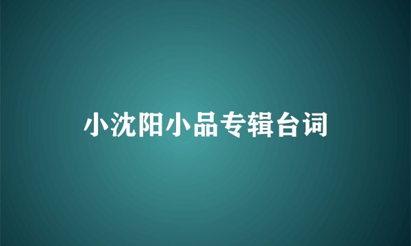 小沈阳小品专辑台词