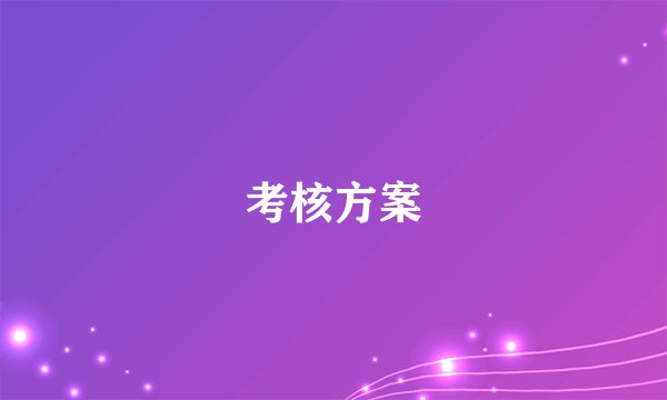 考核方案
