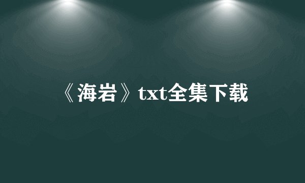 《海岩》txt全集下载