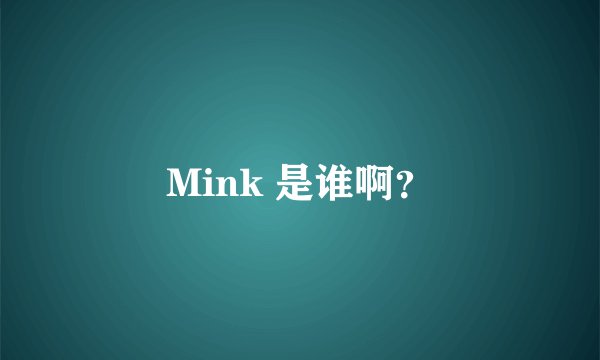 Mink 是谁啊？