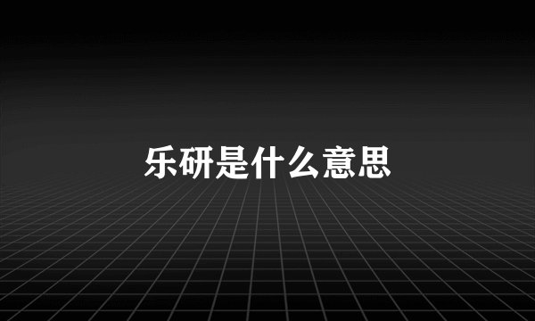 乐研是什么意思