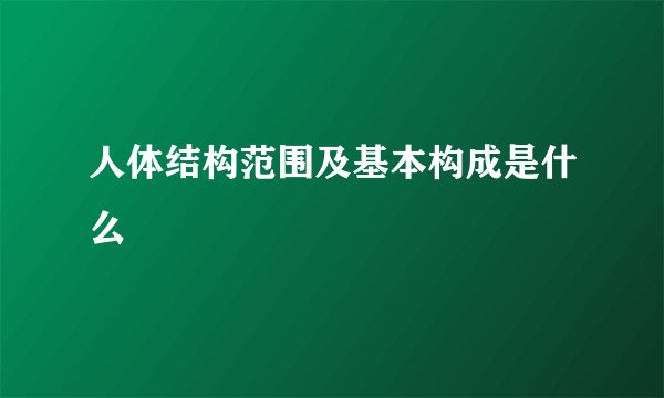 人体结构范围及基本构成是什么