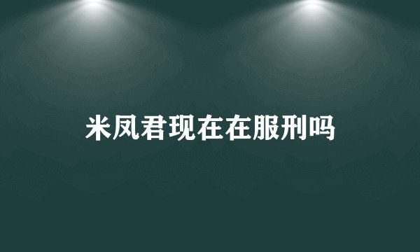 米凤君现在在服刑吗