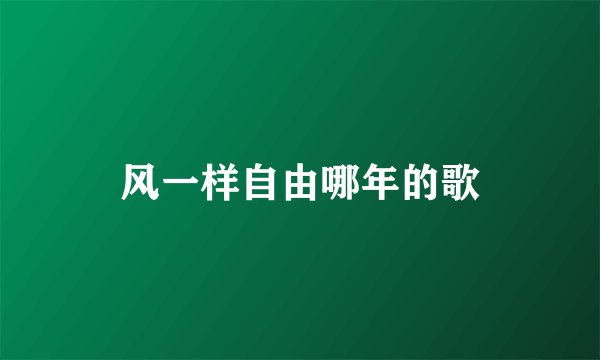 风一样自由哪年的歌