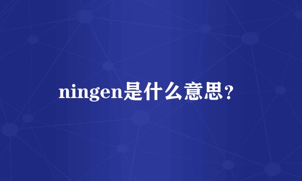 ningen是什么意思？