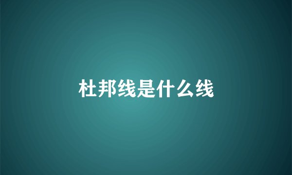 杜邦线是什么线