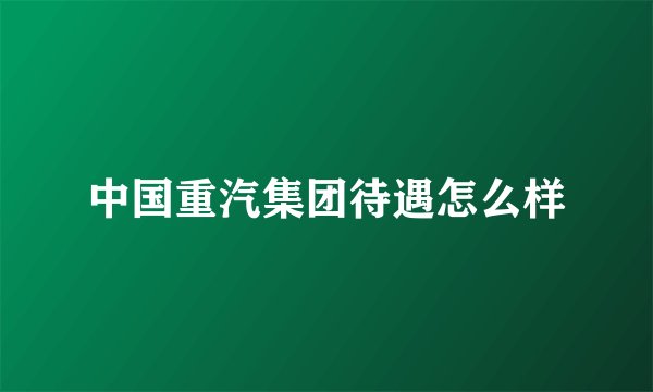 中国重汽集团待遇怎么样