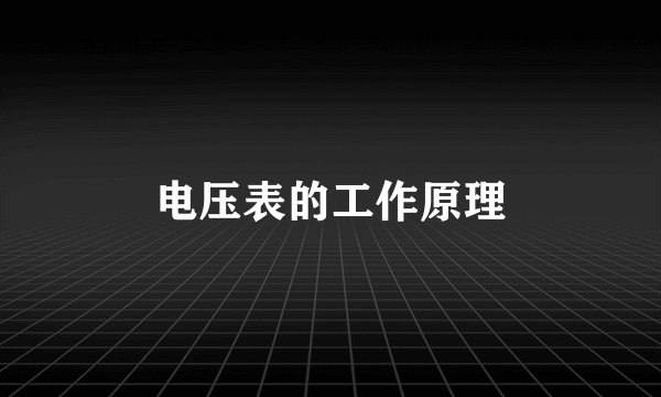 电压表的工作原理