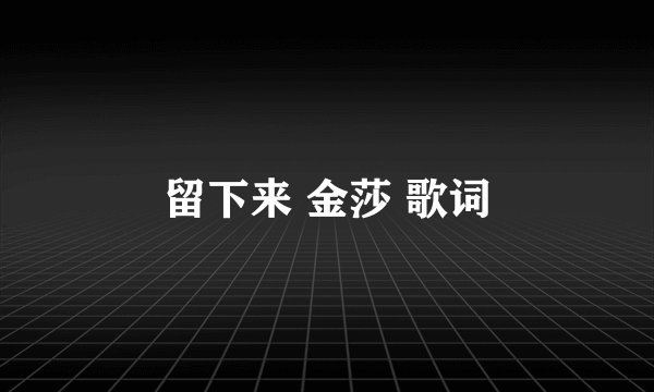 留下来 金莎 歌词