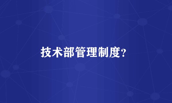 技术部管理制度？