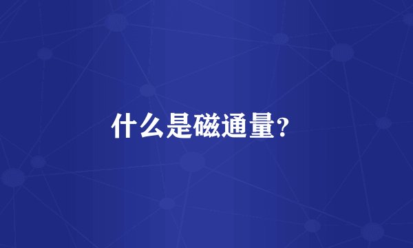 什么是磁通量？