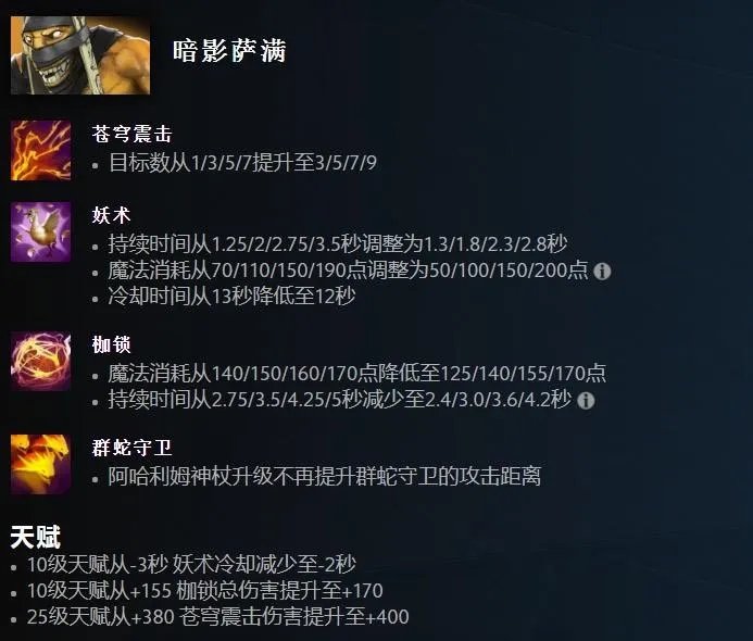 Dota2 7.33暗影萨满改动一览