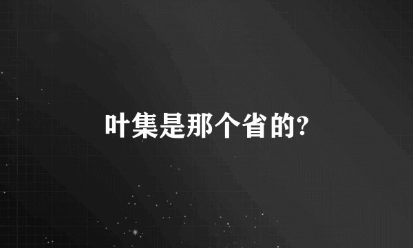 叶集是那个省的?