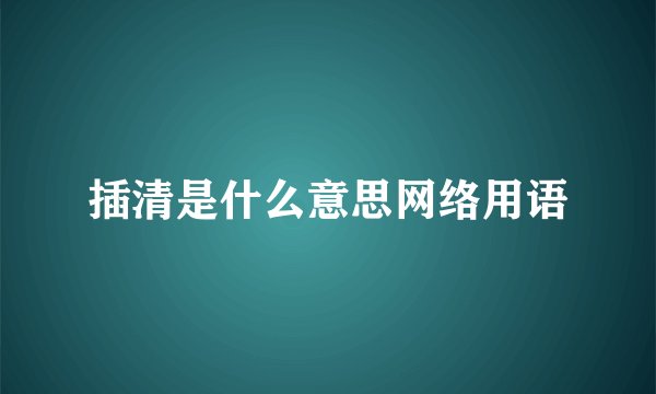 插清是什么意思网络用语