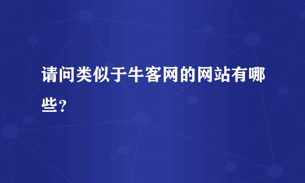 请问类似于牛客网的网站有哪些？
