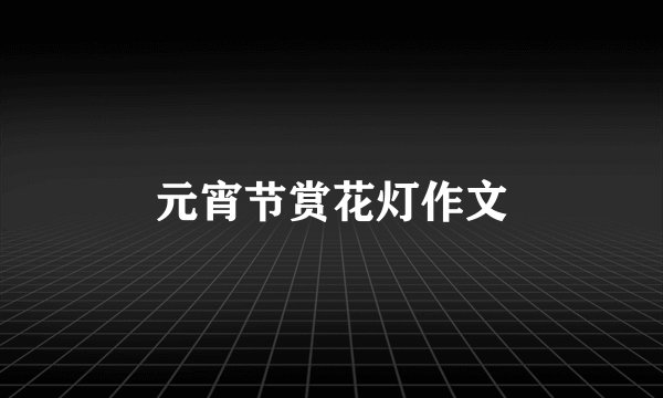 元宵节赏花灯作文