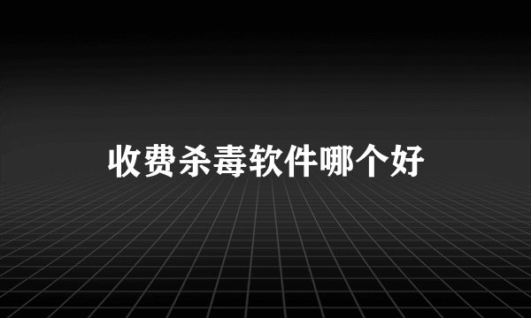 收费杀毒软件哪个好