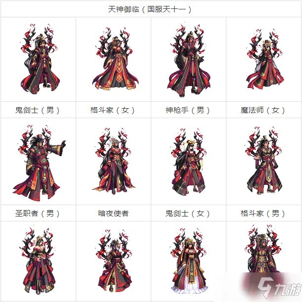 dnf天空套1到12套外观图片大全