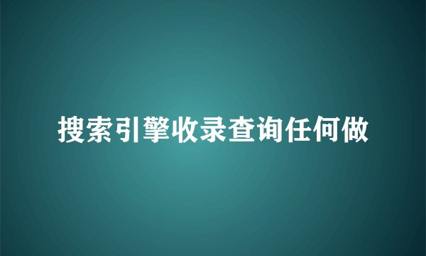 搜索引擎收录查询任何做