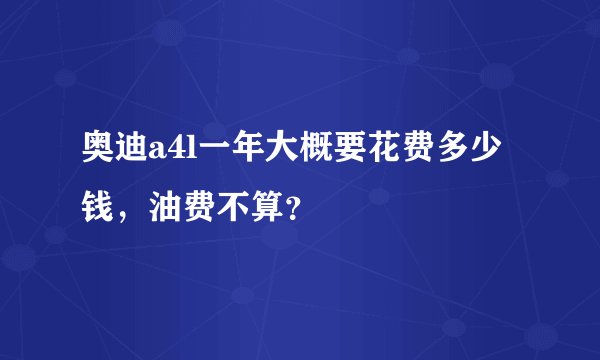 奥迪a4l一年大概要花费多少钱，油费不算？