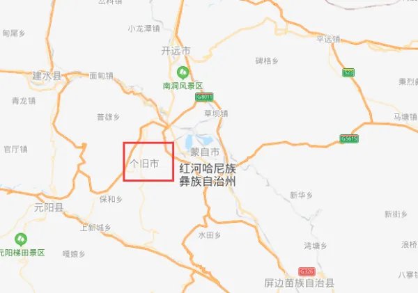 个旧在云南省的哪个位置